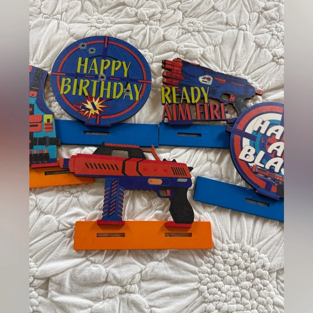 Nerf Party Wooden Table Toppers